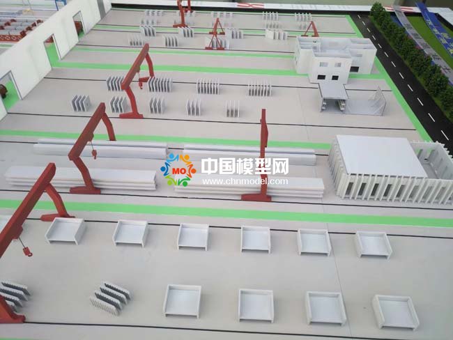 混凝土預(yù)制件生產(chǎn)線沙盤模型， 裝配式建筑沙盤模型